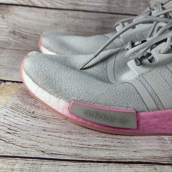 Adidas NMD R1 Womens Size 11 Running Sneakers Grey Pink White GW9462 - Picture 6 of 13